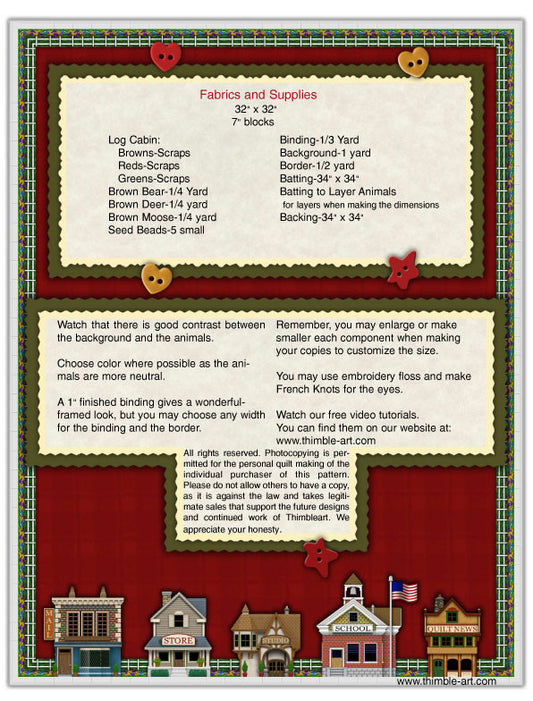 Log Cabin Fever – Dimensional Animal Quilt Pattern