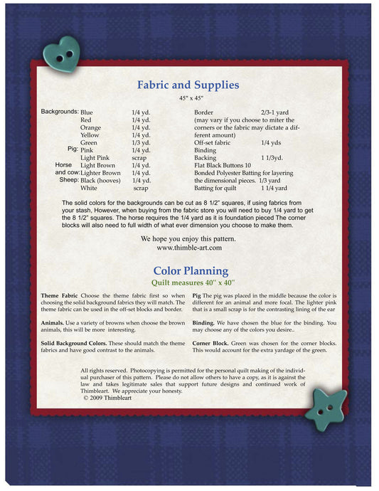 Farm Fun – Dimensional Quilt Pattern with Adorable 3D Farm Animals