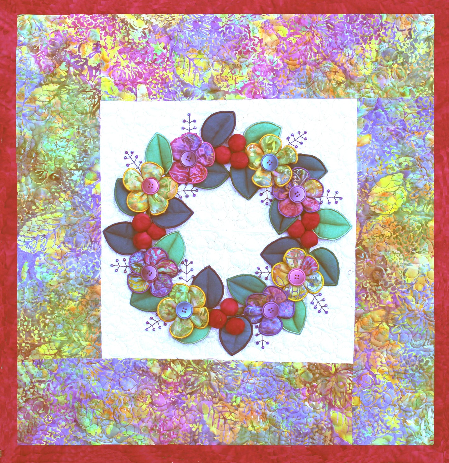 Spring Wreath (Machine Embroidery)