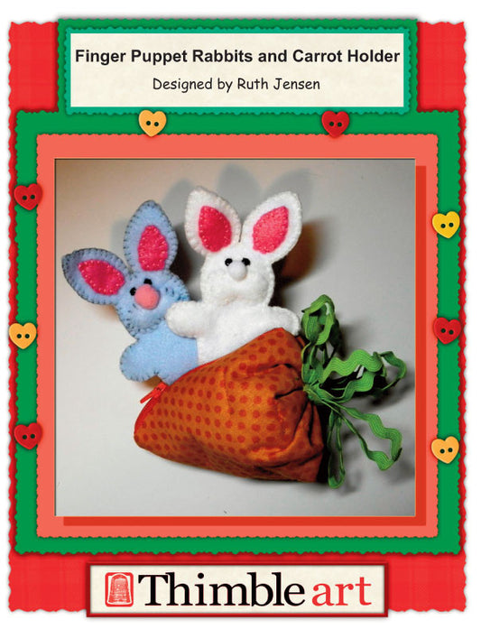 Finger Puppet Rabbits and Carrot Holder
