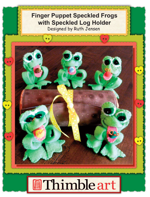 Finger Puppet Speckled Frogs with Speckled Log Holder