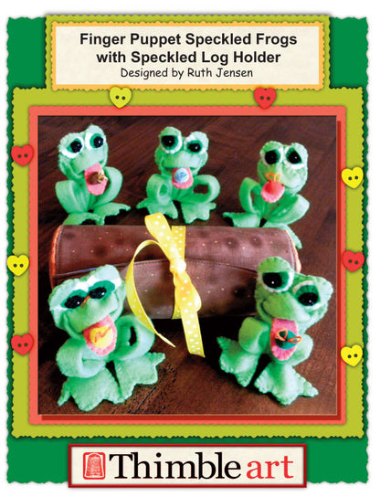 Finger Puppet Speckled Frogs with Speckled Log Holder